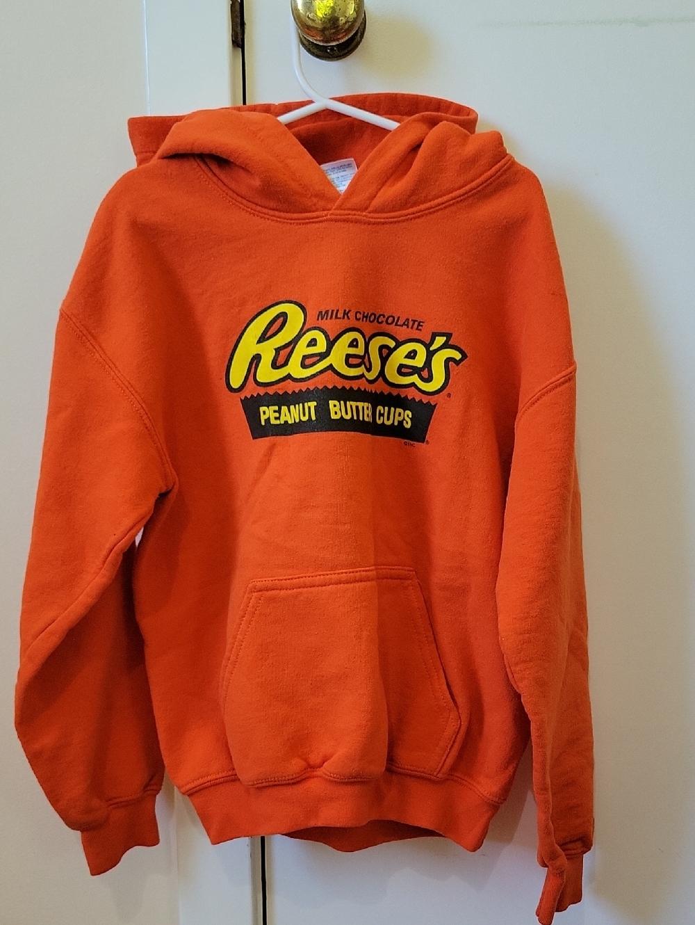 Gildan Orange Pullover Hoodie with Logo Tag